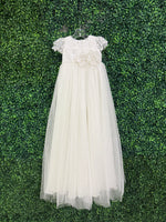 Nan & Jan Beaded Flower Lace Christening Gown - Eloise