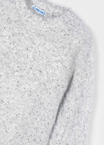 Mayoral Girls’ Silver Shimmer Knit Sweater and Pleated Skirt Set 4306