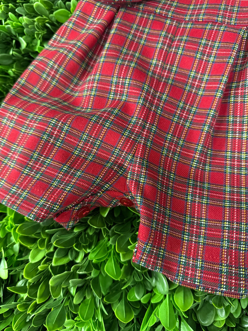 Bimbalo' Tartan Plaid Boys Bubble Romper Set