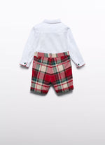 Abel & Lula Boys’ Button up and Tartan Knicker Three Piece Set 5706