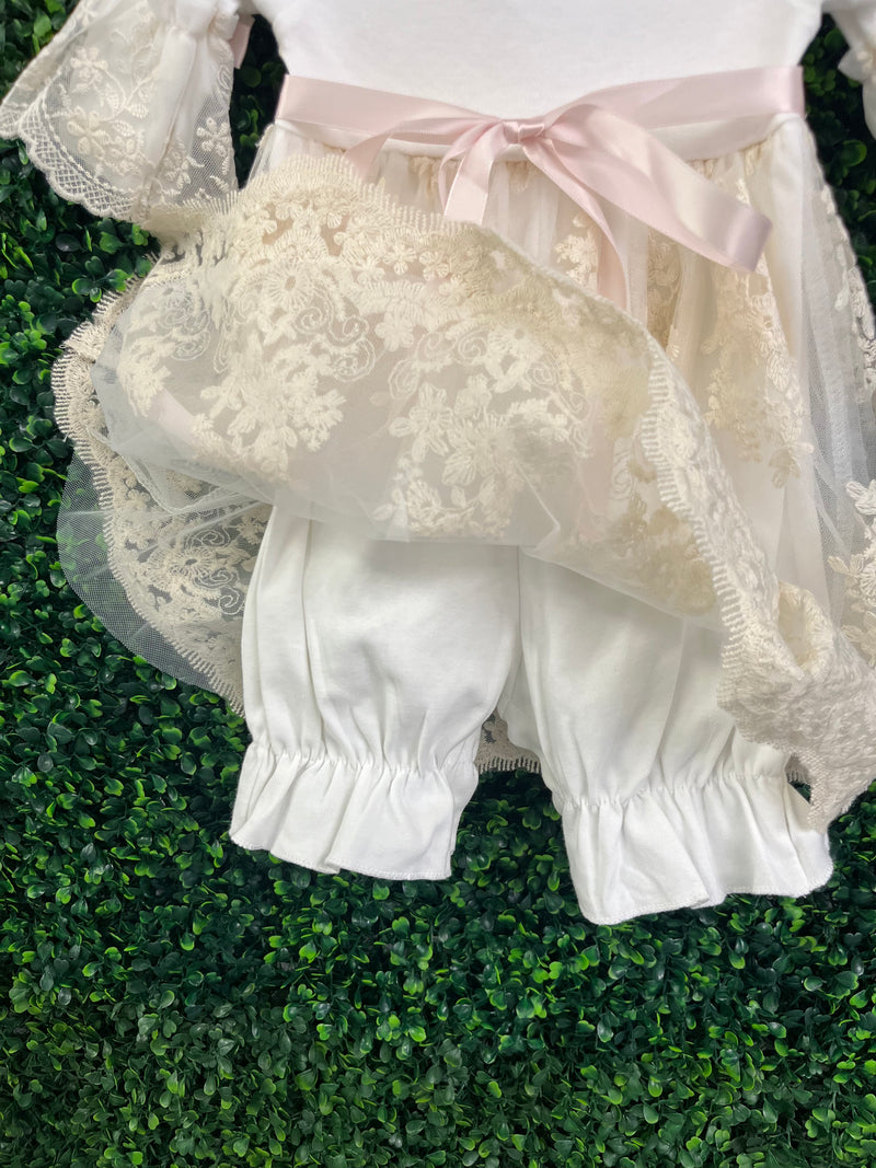 Bebe Gabrielle Girls’ Lace Changing Outfit 3857-4