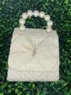 Girls’ Tweed Pearl Beaded Handle Purse