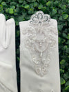 Sara’s Girls’ Satin Pearl Lace Gloves