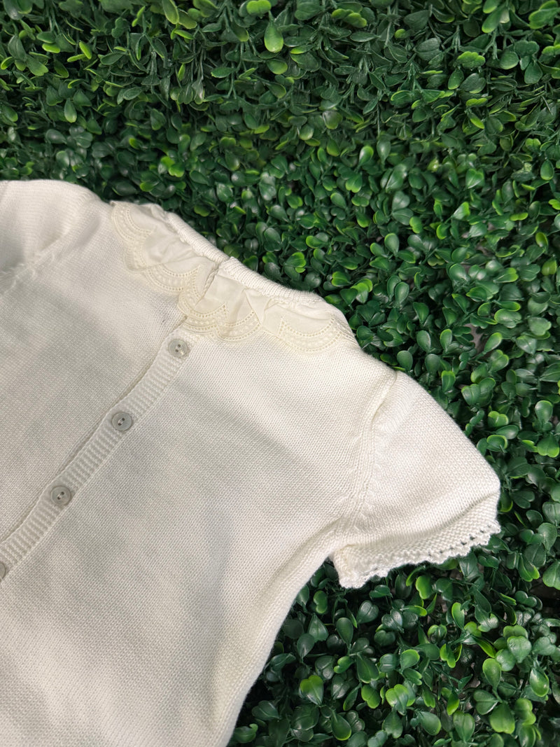 Martin Aranda White Knit Lace Romper