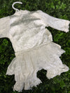 Katie Rose Ivory Infant Cotton Velvet Lace Bow Set with Matching Socks and Headband