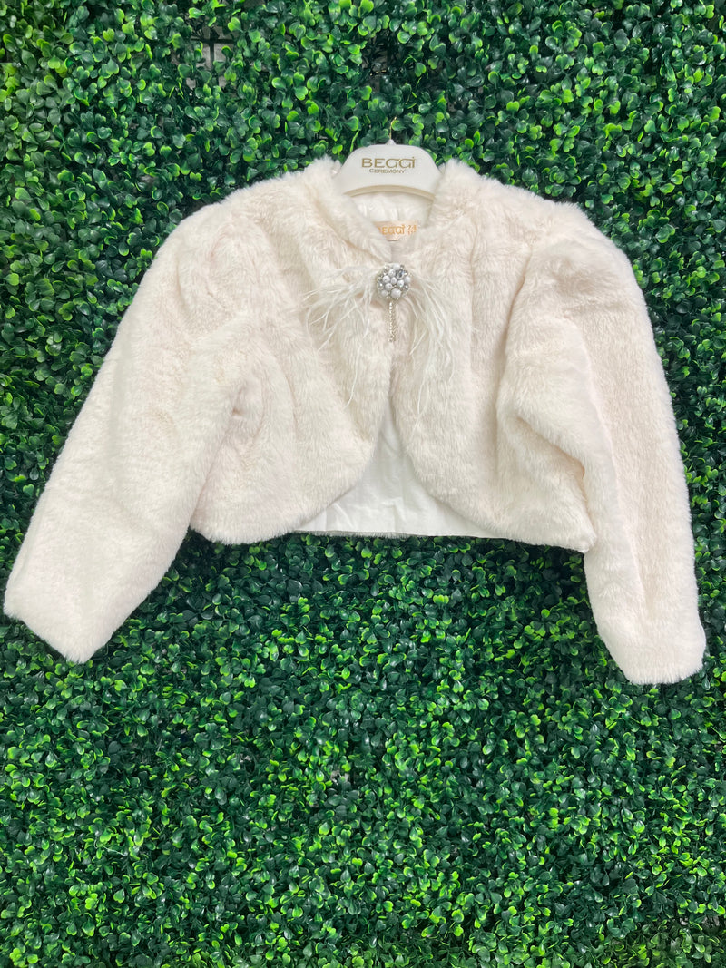 Beggi Girls’ Cream Fur Bolero 184