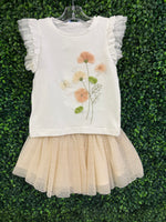 Mayoral Girl's Crochet Skirt and Tee Set 3079