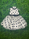 Girls’ Black and White Polka Dot Party Dress