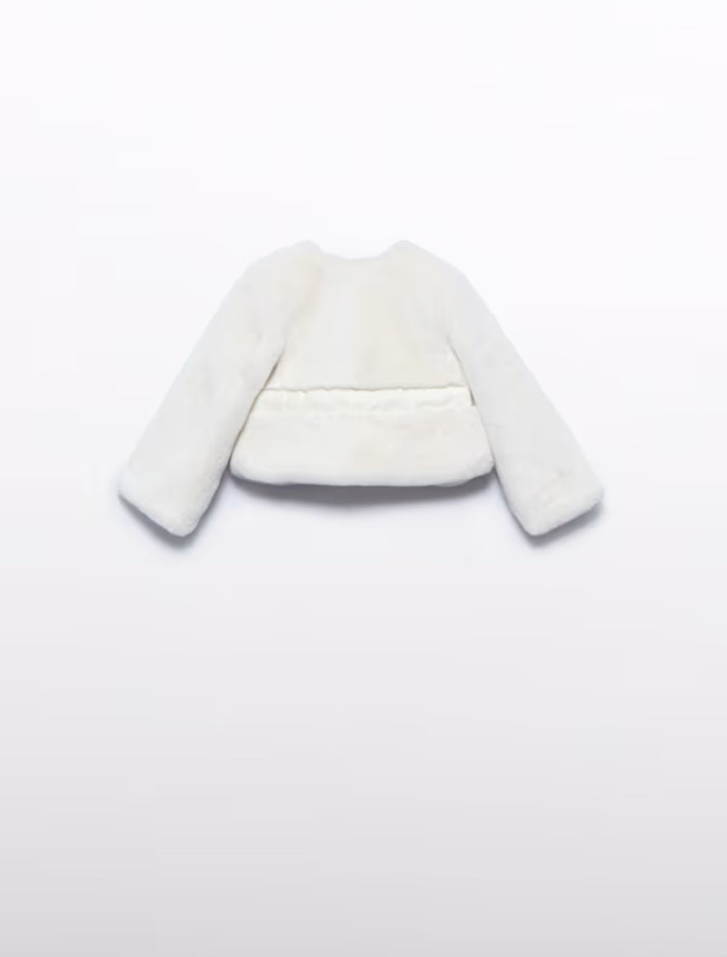 Abel & Lula Girls’ Off White Fur Bolero 5818