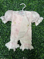 Katie Rose, Floral Cotton  Embroidered Lace Layette Set