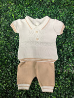 Dolce Goccia Boys Brown Knit Two Piece Set