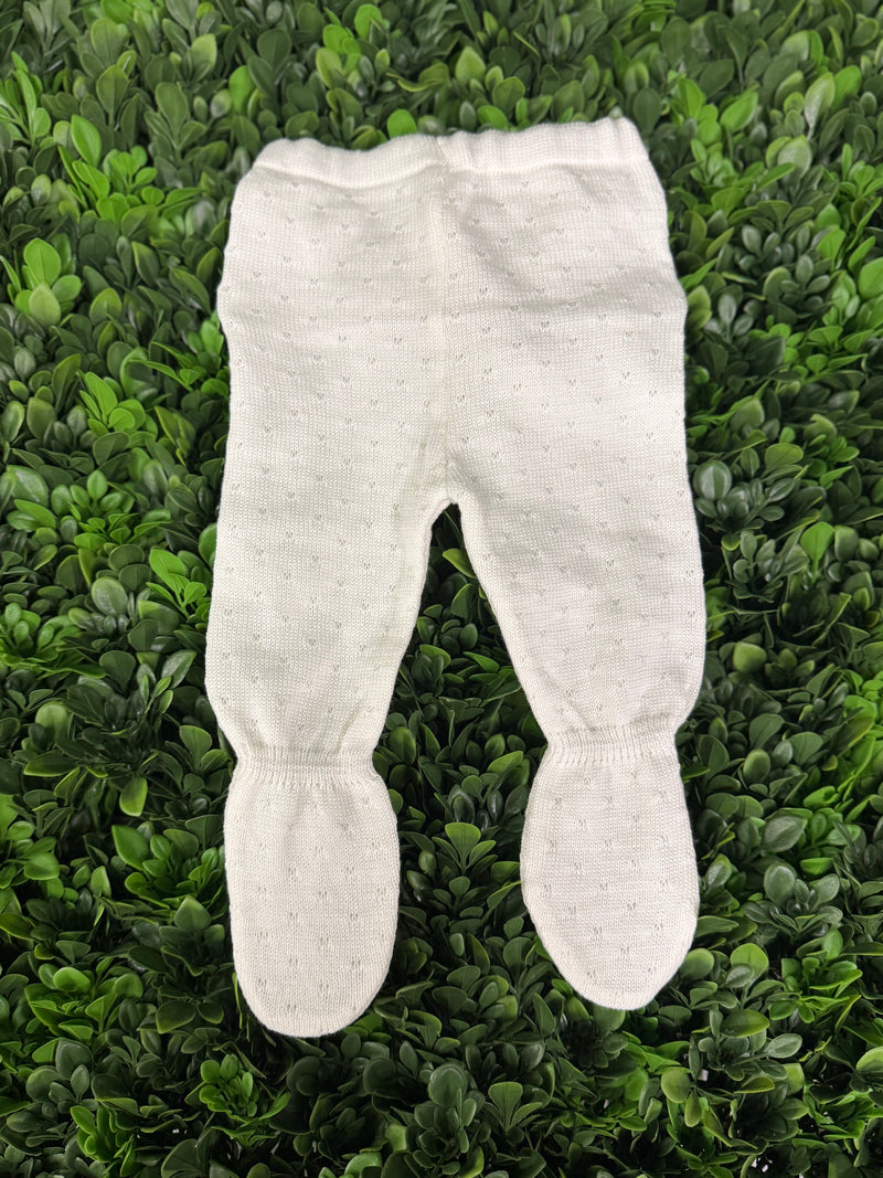 Dolce Goccia Girls’ Cotton Knit Dress and Footed Pants Three Piece Set