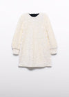 Abel & Lula Winter White Sequin Dress 5525