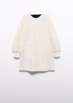Abel & Lula Winter White Sequin Dress 5525