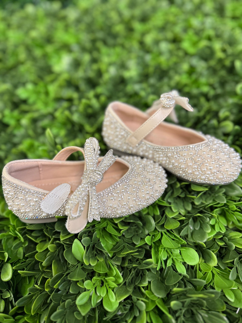 Doe A Dear Girl's Pearl and Rhinestone Shoes