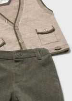 Mayoral Boys’ Three Piece Sweater Vest and Chino Pant Set 2582