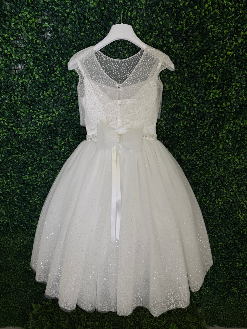 Michelina Bimbi Bolero Communion Dress with Shimmer Detail J4201