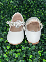 Girls MaryJane with Rhinstone Flower Strap S125