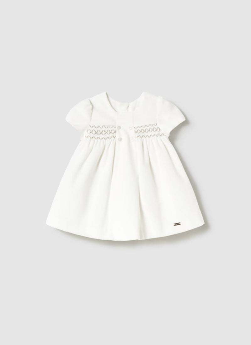 Mayoral Girls’ White Velvet Dress - 2816