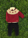 Martin Aranda Boys’ Red Knit Sweater and Corduroy 3 Piece Set