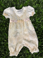 Bebe Gabrielle Girls’ Lace Rossette Changing Romper 3862-2