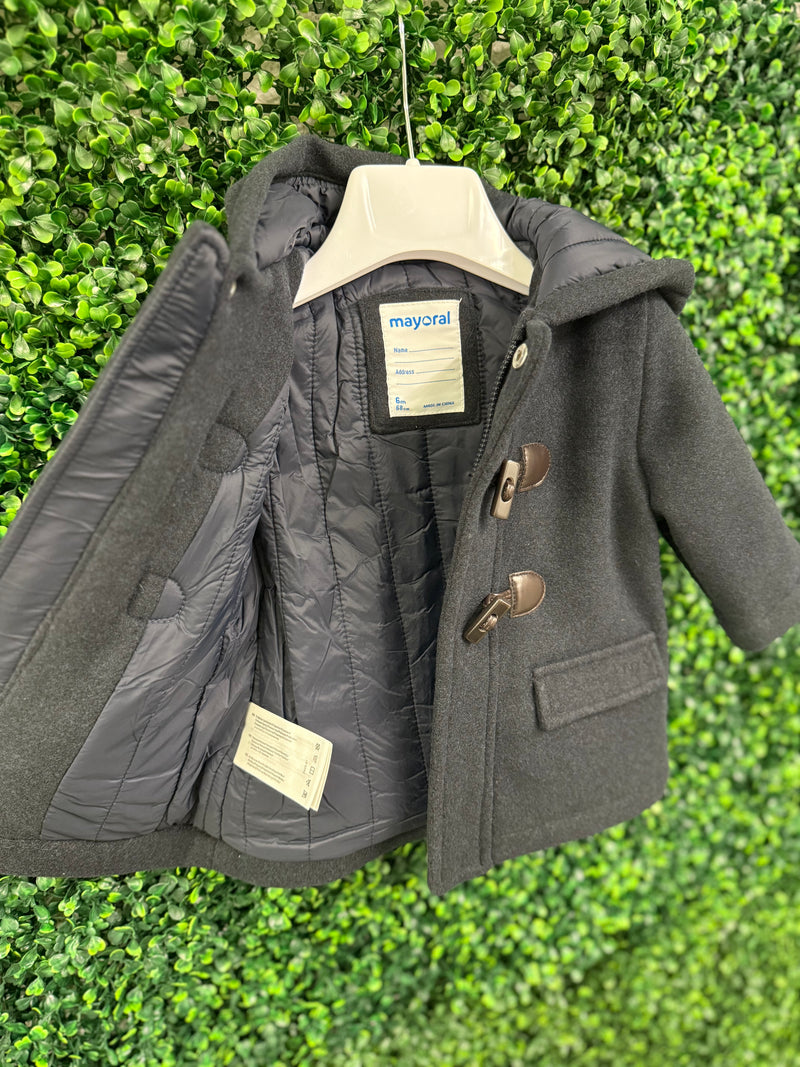 Mayoral Boys’ Navy Peacoat with Brown Toggle Button 2425