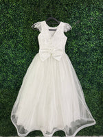 Nan & Jan Lace Communion Dress with beaded Flower - Eloise