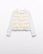 Abel & Lula Faux Shearling Lady Jacket and Skirt Set 5843