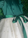 Sara’s Favorite! Girls’ Emerald / Ivory Pearl Embellished Party Dress 3804