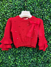 Bimbalo' Made In Italy Girls’ Ruffle Sweater and Tartan Plaid Skirt Set