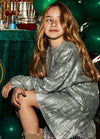 Mayoral Girls’ Silver Shimmer Knit Skirt Set Plus Size 7309