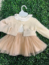 Girls’ Collar Onsie Skirt with Fuzzy Knit Sweater - 3pc Outfit 125