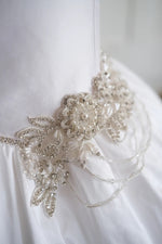 Christie Helene Custom Made Bead Applique Silk Gown Giselle