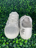 Sweetie Pie Rhinestone Satin Sneaker - Diamond