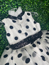 Girls’ Black and White Polka Dot Party Dress