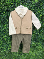 Mayoral Boys’ Three Piece Sweater Vest and Chino Pant Set 2582