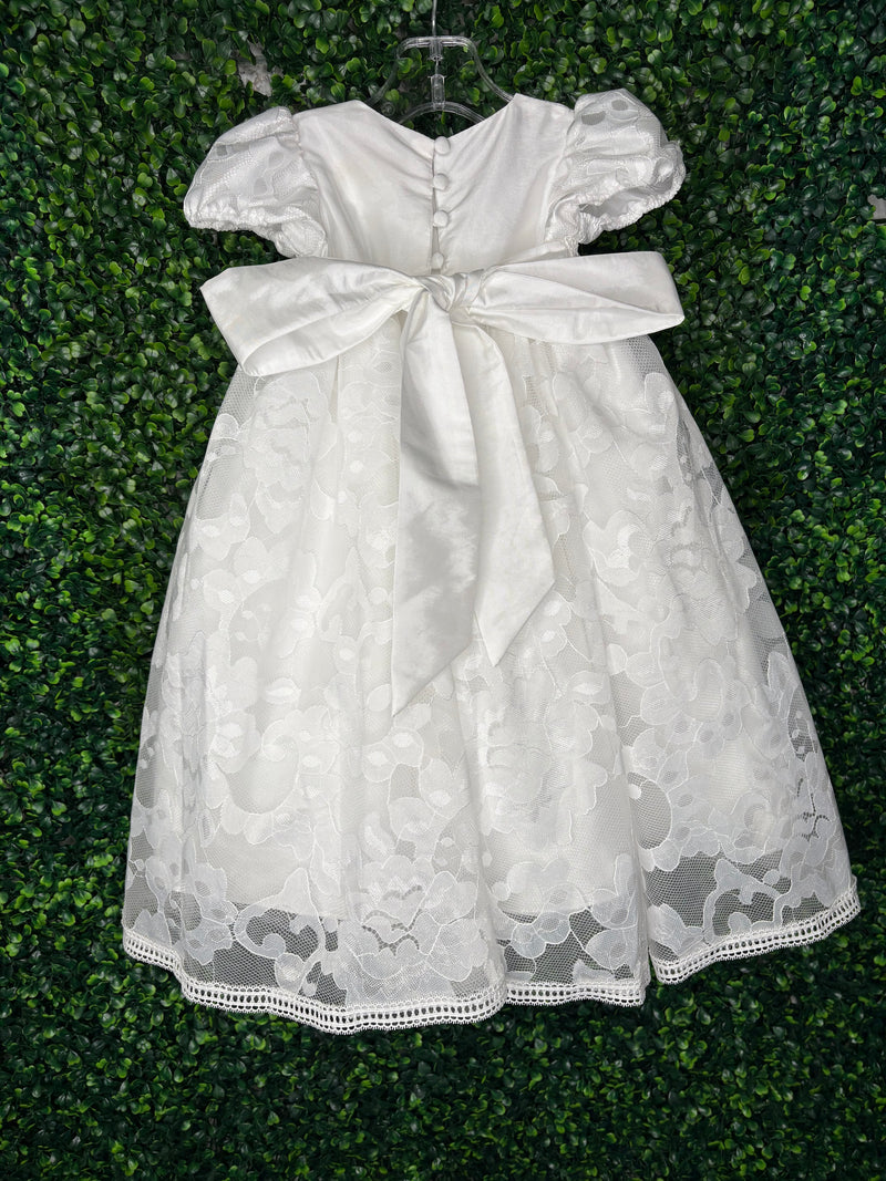 Macis Design Girls’ Delicate Pearl and Lace Christening Gown CH12502
