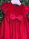 Made In Italy! Michelina Bimbi Girls' Red Lush Velvet Holiday A-line Dress