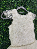 Nan & Jan Pearl and Lace Communion Gown - Luna