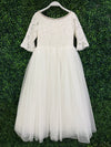 Teter Warm 3/4 Sleeve Rhinestone Neckline Lace Gown XGS06