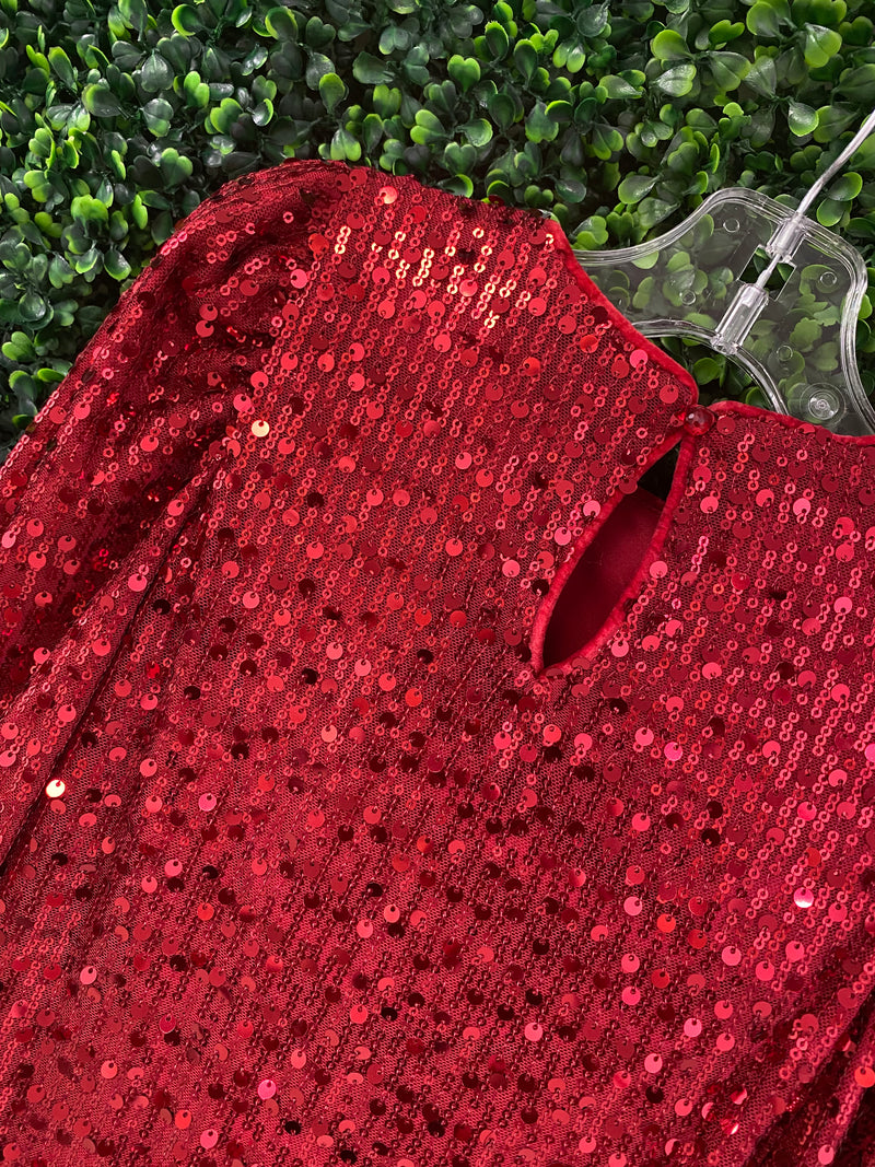 Abel & Lula Ruby Red Sequin Dress 5538