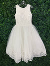 Nan & Jan Diamond White Embroidered Gown 32052 - Sample Sale