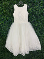 Nan & Jan Diamond White Embroidered Gown 32052 - Sample Sale