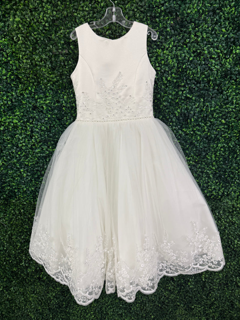 Nan & Jan Diamond White Embroidered Gown 32052 - Sample Sale
