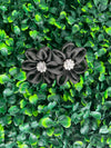 Floral Organza Rhinestone Clip