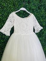 Teter Warm 3/4 Lace Sleeve Tulle Long Gown XGS06