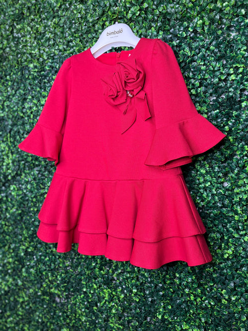 Bimbalo' Made In Italy Girls’ Ruffle Rosette Dress
