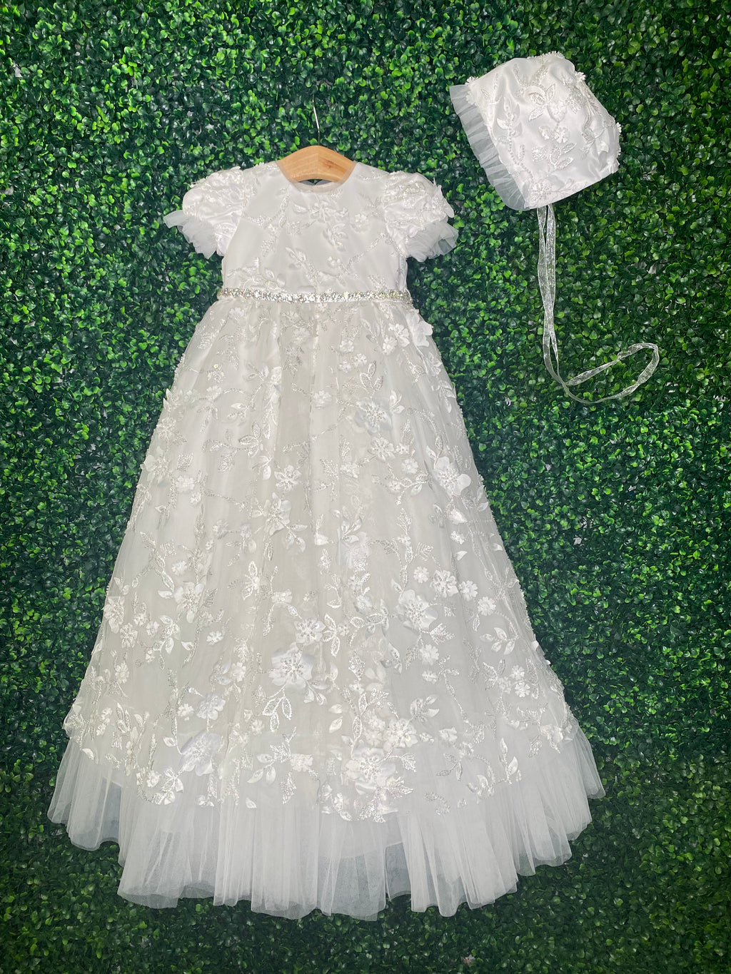 Princess Daliana Metallic Corded Lace Christening 2024 Gown White Size 12