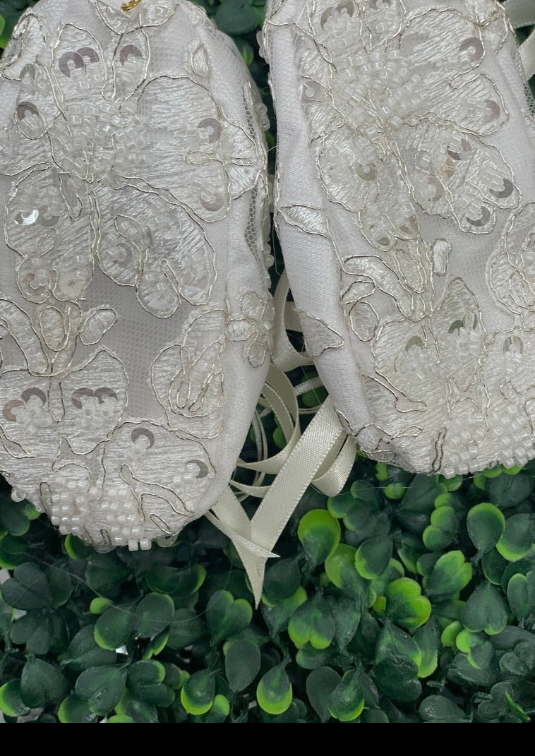 Christie Helene Couture "Mink Float" Christening Dress