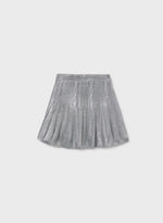 Mayoral Girls’ Silver Shimmer Knit Skirt Set Plus Size 7309